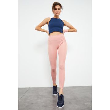 Tommylife 94545 Pudra Yüksek Bel Streç Slim Fit Dar Paça Kadın Tayt