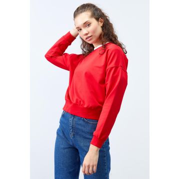 Tommylife 97114 Kırmızı Kadın Sweatshirt