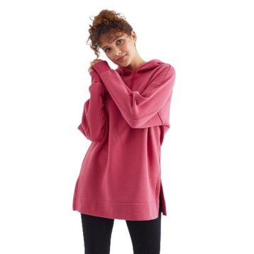 Tommylife 97242 Siyah Reglan Kol Basic Kapüşonlu Oversize Tunik