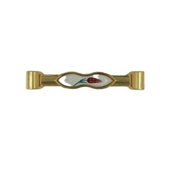 Tomurcuk 198-41-128-16 Altın Beyaz 128 mm Porselen Mobilya Kulbu