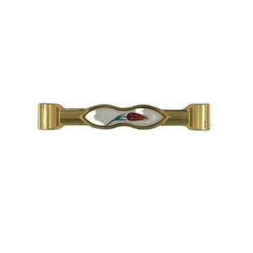 Tomurcuk 198-41-128-16 Altın Beyaz 128 mm Porselen Mobilya Kulbu