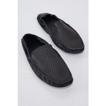 Tonny Black Arkası Lastikli Hakiki Deri Erkek Siyah Loafer