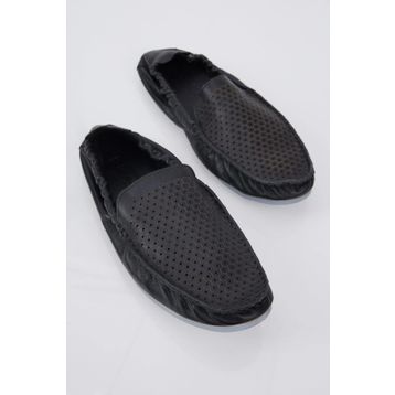 Tonny Black Arkası Lastikli Hakiki Deri Erkek Siyah Loafer