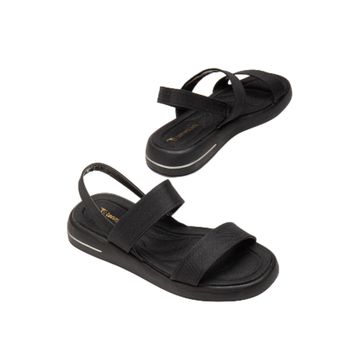 Tonny Black TBACR817 Siyah Keten Kadın Sandalet