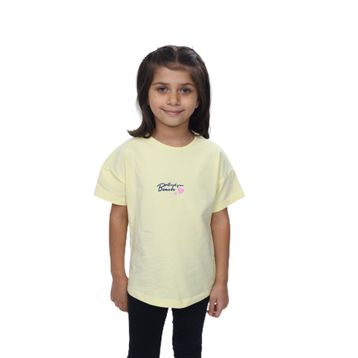 Toontoy 24977 Kız Çocuk Baskılı Bisiklet Yaka Kısa Kollu Tişört