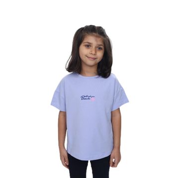Toontoy 24977 Kız Çocuk Baskılı Bisiklet Yaka Kısa Kollu Tişört
