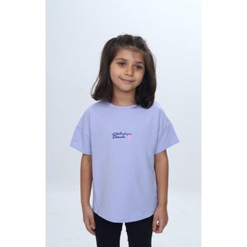 Toontoy 24977 Kız Çocuk Baskılı Bisiklet Yaka Kısa Kollu Tişört