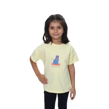 Toontoy 24979 Kız Çocuk Baskılı Bisiklet Yaka Kısa Kollu Tişört