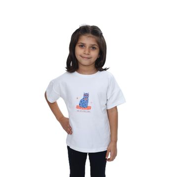 Toontoy 24979 Kız Çocuk Baskılı Bisiklet Yaka Kısa Kollu Tişört