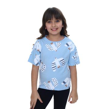 Toontoy 24981 Kız Çocuk Baskılı Bisiklet Yaka Kısa Kollu Tişört
