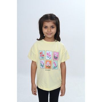 Toontoy 24982 Açık Sarı Kız Çocuk Tişört