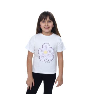 Toontoy 25006 Kız Çocuk Baskılı Bisiklet Yaka Kısa Kollu Tişört