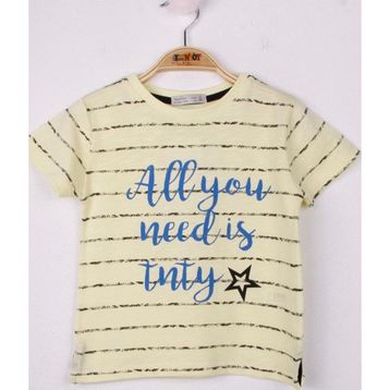 Toontoy Çizgili Always Baskılı Erkek Çocuk T-shirt