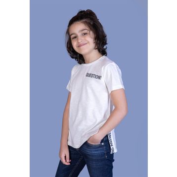 Toontoy Erkek Çocuk Yanları Yırtmaç Detaylı Question Baskılı T-shirt