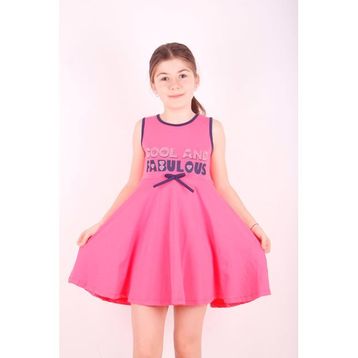 Toontoy Fabulous Baskılı Nar Çiçeği Kız Çocuk Elbise