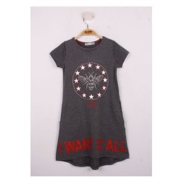Toontoy I Want It All Baskılı Kız Çocuk Elbise