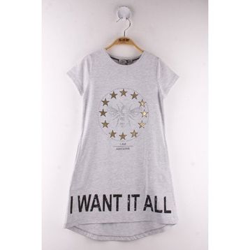 Toontoy I Want It All Baskılı Kız Çocuk Elbise
