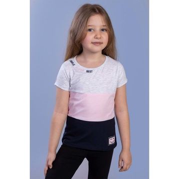 Toontoy Kids Garnili Nakış Detaylı Açık Pembe Kız Çocuk T-shirt
