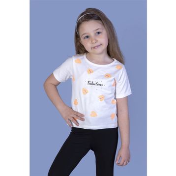 Toontoy Kids Kız Çocuk Yaprak Desenli Fabulous Baskılı T-shirt