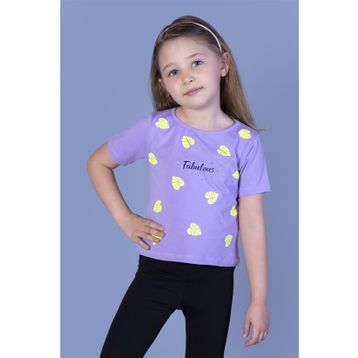 Toontoy Kids Kız Çocuk Yaprak Desenli Fabulous Baskılı T-shirt
