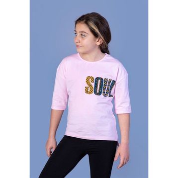 Toontoy Kids Soul Baskılı Pembe Kız Çocuk T-shirt