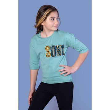 Toontoy Kids Soul Baskılı Yeşil Kız Çocuk T-shirt