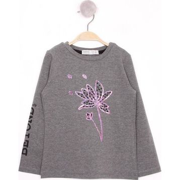 Toontoy Kız Çocuk Çiçek Nakışlı T-Shirt