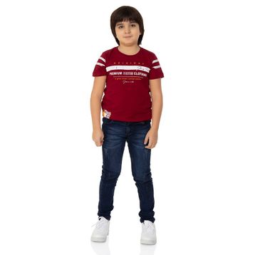 Toontoy Ön Ve Kol Baskılı Kırmızı Erkek Çocuk T-shirt
