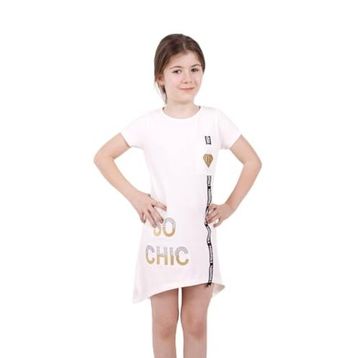 Toontoy So Chıc Baskılı Ekru Kız Çocuk Elbise