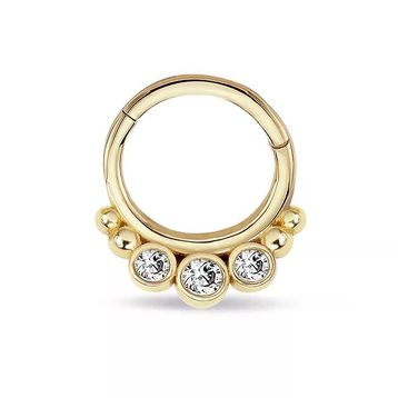 Top Top Üç Taş Altın Helix Piercing