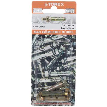 Torex 6x45 mm Sac Gömlekli Dübel