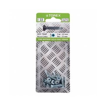 Torex DIN 7504P YHB 4.8x22 mm Matkap Uçlu Vida