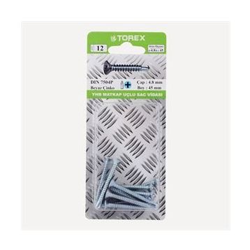 Torex DIN 7504P YHB 4.8x45 mm Matkap Uçlu Vida