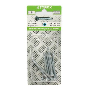 Torex DIN 7504P YHB 4.8x60 mm Matkap Uçlu Vida