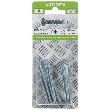 Torex DIN 7504P YHB 4.8x70 mm Matkap Uçlu Vida
