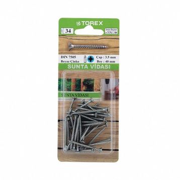 Torex DIN 7505 3,5 mm 3,5x40 mm Sunta Vidası