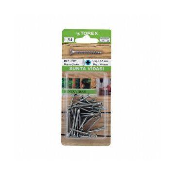 Torex DIN 7505 3,5 mm 3,5x40 mm Sunta Vidası