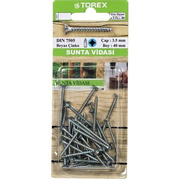 Torex DIN 7505 3,5 mm 3,5x40 mm Sunta Vidası