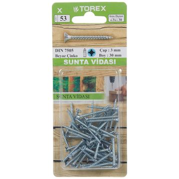 Torex DIN 7505 3x30 mm Sunta Vidası