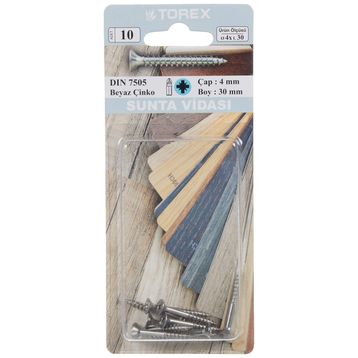 Torex DIN 7505 4 mm 4x30 mm Sunta Vidası
