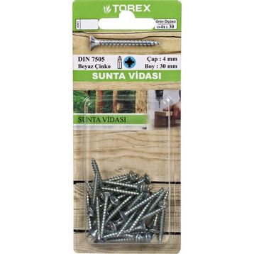 Torex DIN 7505 4 mm 4x30 mm Sunta Vidası