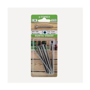 Torex DIN 7505 5 mm 5x80 mm Sunta Vidası