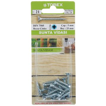 Torex DIN 7505 5x25 mm Sunta Vidası