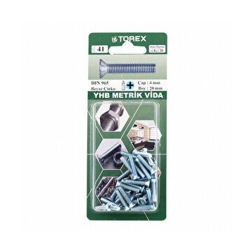 Torex DIN 965 YHB 4x20 mm Küt Uçlu Metrik Vida