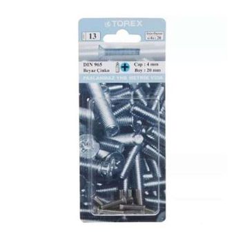 Torex DIN 965 YHB 4x20 mm Küt Uçlu Metrik Vida