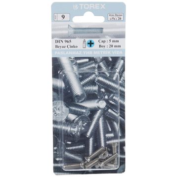 Torex DIN 965 YHB 5x20 mm Küt Uçlu Metrik Vida