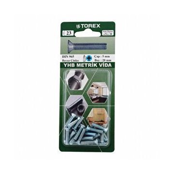Torex DIN 965 YHB 5x20 mm Küt Uçlu Metrik Vida