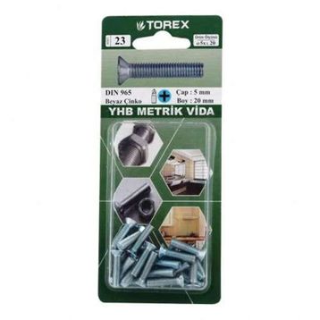 Torex DIN 965 YHB 5x20 mm Küt Uçlu Metrik Vida