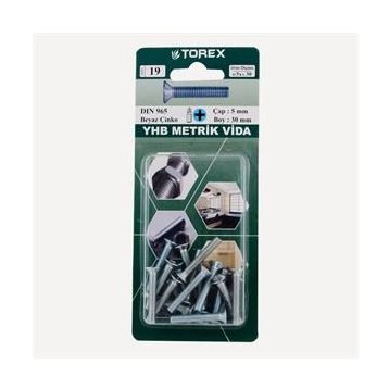 Torex DIN 965 YHB 5x30 mm Küt Uçlu Metrik Vida