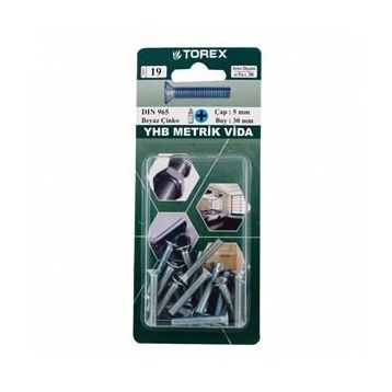 Torex DIN 965 YHB 5x30 mm Küt Uçlu Metrik Vida